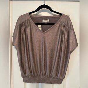Anthropologie Metallic V-Neck Women's Top Size Small (new)